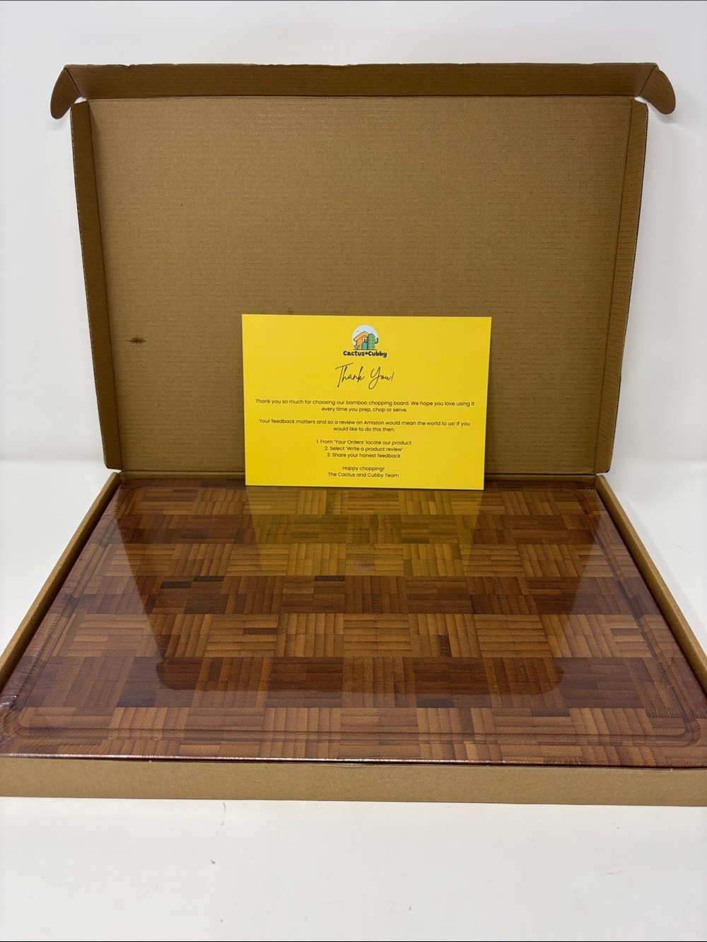 New Cactus Cubby | Parquet-Pattern Wooden cutting Board